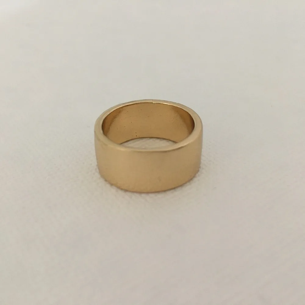 

FASHION JEWELRY GOLD SILVER COLOR PLATING SIMPLE BASIC WIDE RING FOR WOMEN GIRL