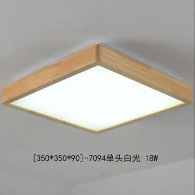 Простой деревянный светодиодный потолочный светильник Прямоугольные квадратные креативные светильники для гостиной спальни отеля потолочные светильники ZA - Цвет корпуса: white lights 35x35cm