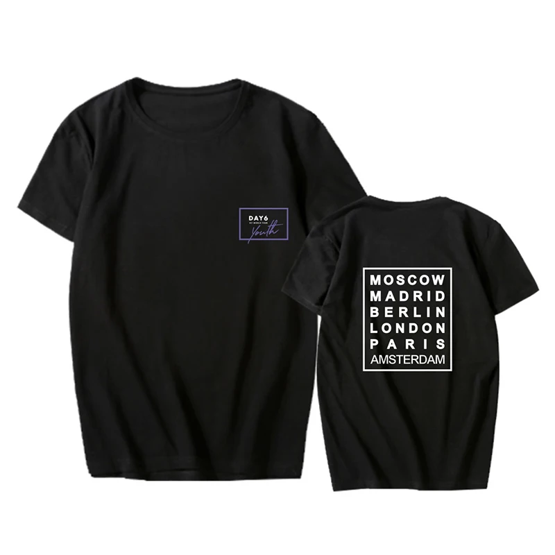 

KPOP DAY6 Youth in Europe Album Tour Tees Hip Hop Tshirt T Shirt Short Sleeve Tops T-shirts PT1041