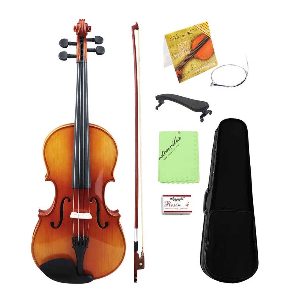 

New 16 Inch Full Size Natural Acoustic Violin Fiddle Violino With Case Mute Bow Strings 4-String Instrument For Beginner