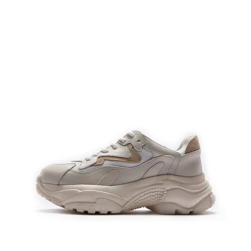 Deporte Cuero Vulcanizados Papá Zapatos La Moda Genuino Apricot De Zapatillas Delivr Plataforma Mujeres Mujer Las Plataformas q80OnngT