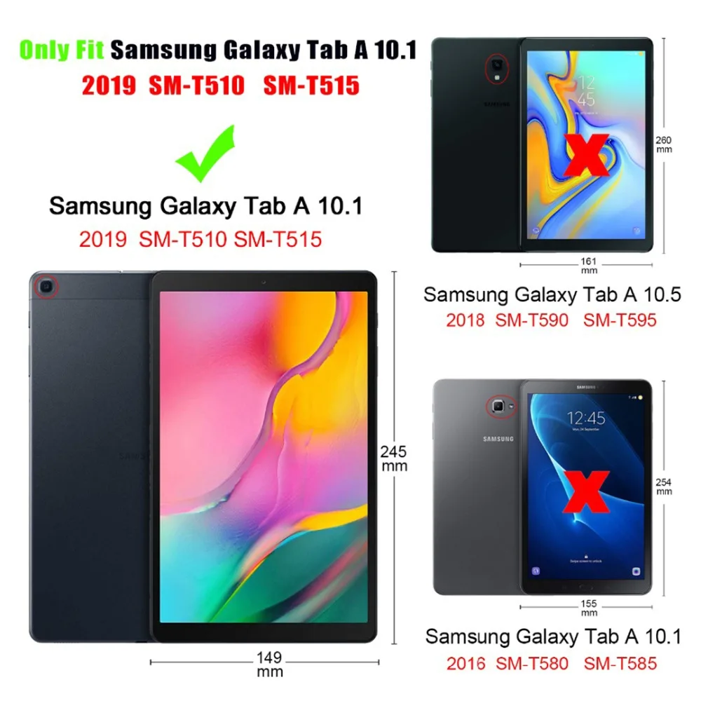 Для samsung Galaxy Tab A 10,1 дюймов SM-T510 SM-T515 из искусственной кожи Магнитный чехол для samsung Galaxy Tab A 10,1 чехол