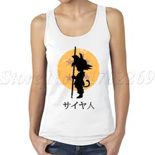 Сон Гоку мультфильм печатных женские топы ищете Dragon шары Дамская комбинация без рукавов Новинка крутой жилет