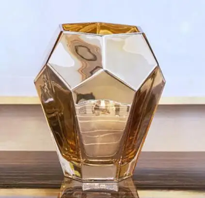 Изысканный Королевский Стиль Золотая стеклянная Декоративная Ваза Красивая маленькая свежая домашняя художественная зеркальная стеклянная ваза - Цвет: M not flower