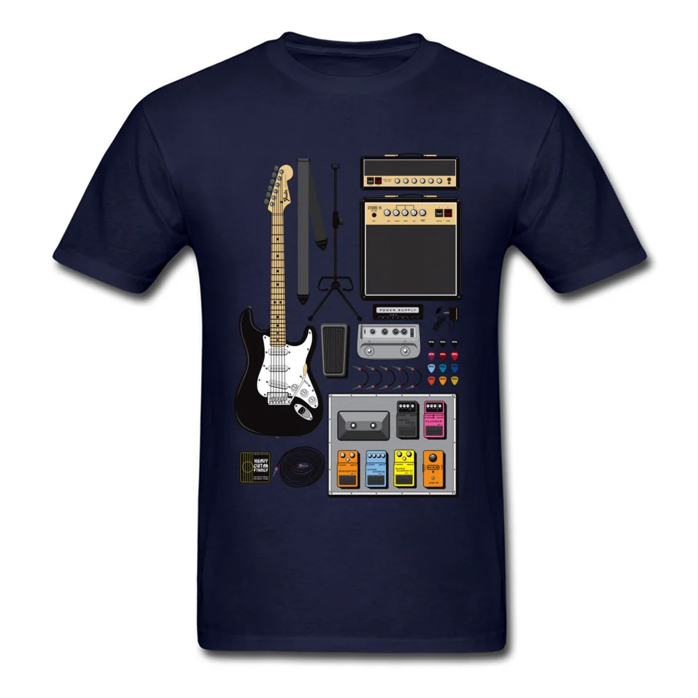 The Guitarist Pure Cotton Men's Short Sleeve Tops & Tees Custom Summer T-shirts Casual Clothing Shirt Latest O-Neck The Guitarist navy