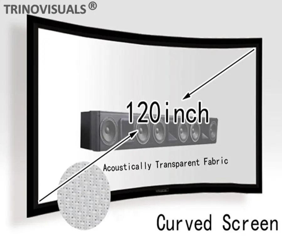 C1TSH, 16:9 4K проекционный экран 100 120-200 дюймов изогнутый, закрепленный акустически прозрачный экран проектора s звук через
