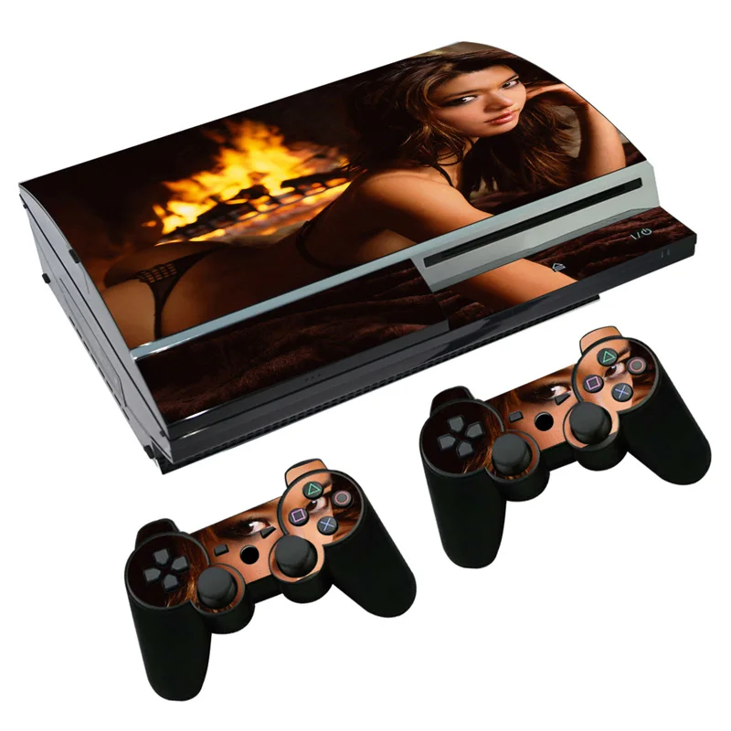 Кожа Наклейка для PS3 Fat playstation 3 консоль и контроллеры для PS3 Skins Наклейка Виниловая пленка-сексуальная леди женщина