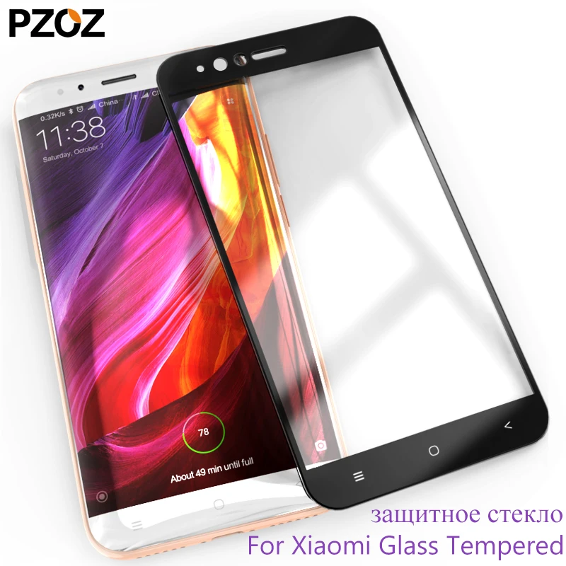 Pzoz xiaomi mi a1 glass tempered redmi note 5 protective full cover prime screen protector xiomi glass film xaomi mi a1 9h xiao