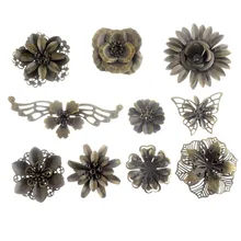 2 шт. античная бронза/белый K филигранные цветочные обертки разъемы украшения ремесла подарок украшения DIY