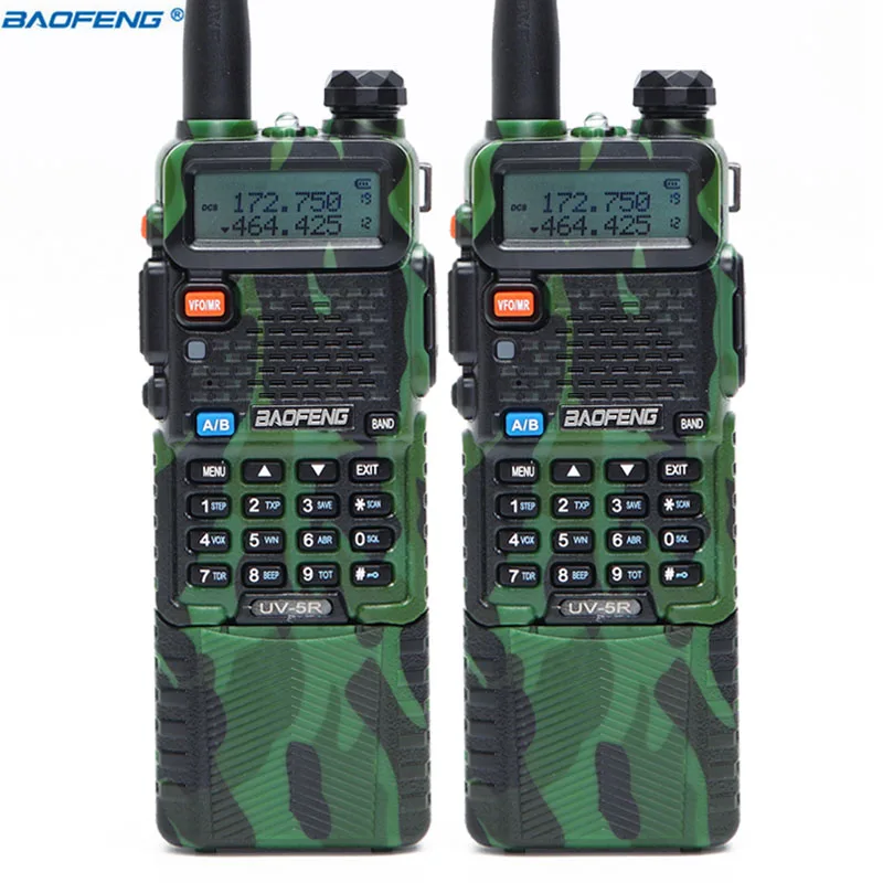 2 шт. Baofeng UV-5R 3800 мАч рация 5 Вт двухдиапазонный UHF 400-520 МГц VHF 136-174 МГц двухстороннее Радио рация Ham радио