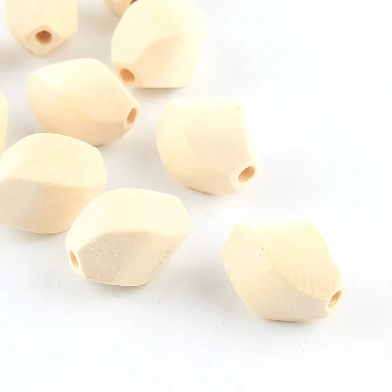 

DIY 20Pcs 20x17mm Nature Wood Color Unfinished Geometric Wood Beads for Jewelry Making