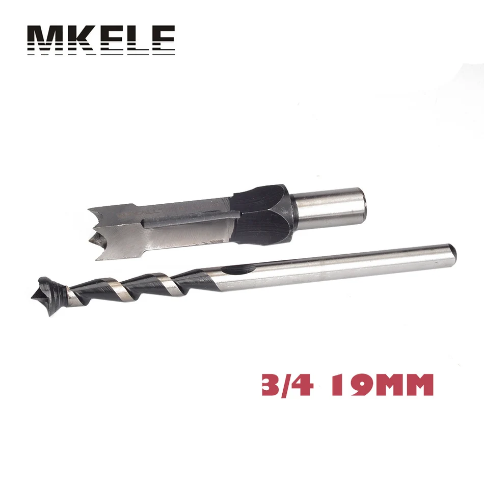 19mm 3/4'' Wood Drill Bit Woodworking Square Hole Mortising Chisel Set