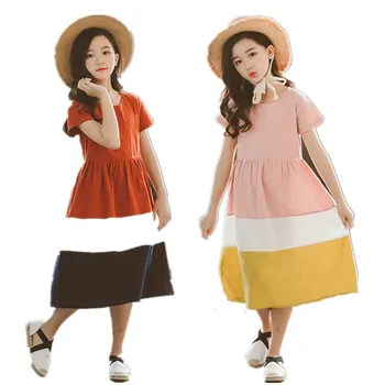 

Mother and Daughter Clothes Patchwork Cotton Dresses Korean New 2019 Summer Princess Dress Mommy and Me Matching Outfits QZ095