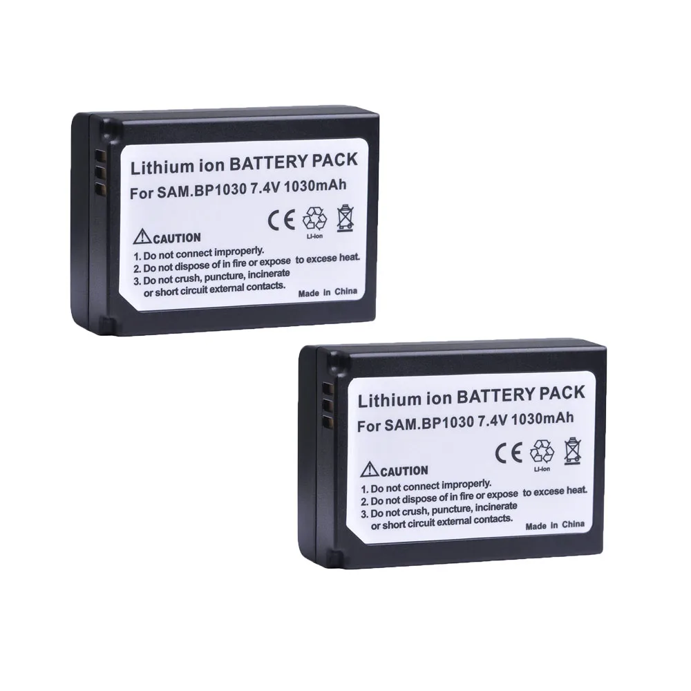 

2pc 1030mAH BP-1030 BP 1030 BP-1130 Rechargeable Camera Battery For Samsung NX200 NX210 NX300 NX500 NX1000 NX1100 NX2000 NX-300M