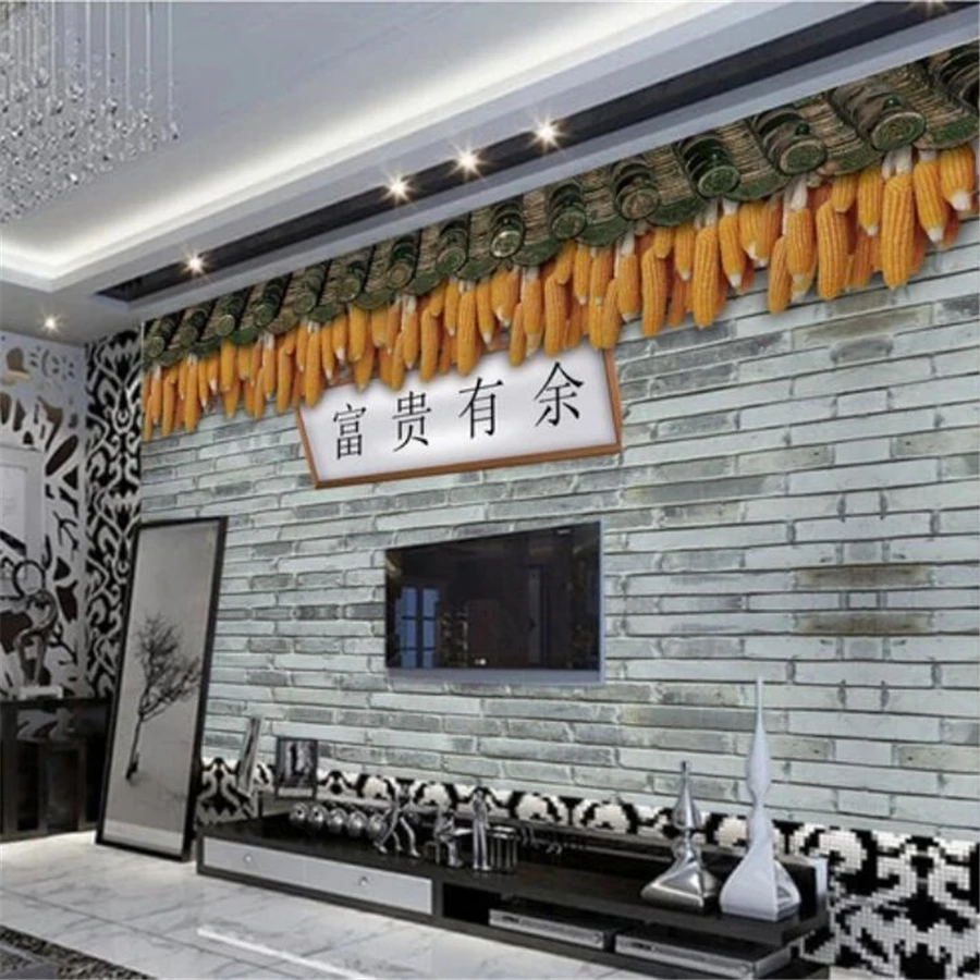 

Custom wallpaper 3d mural TV background imitation brick wall decoration painting rich and rich wall papers home decor wallpaper