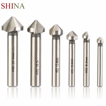 

Shina 6pcs HSS 90-degree Countersink Chamfer Cutter Bit Set Chamfer Hole Positioning Wood Chamfer Knife Edger Woodworking Tool