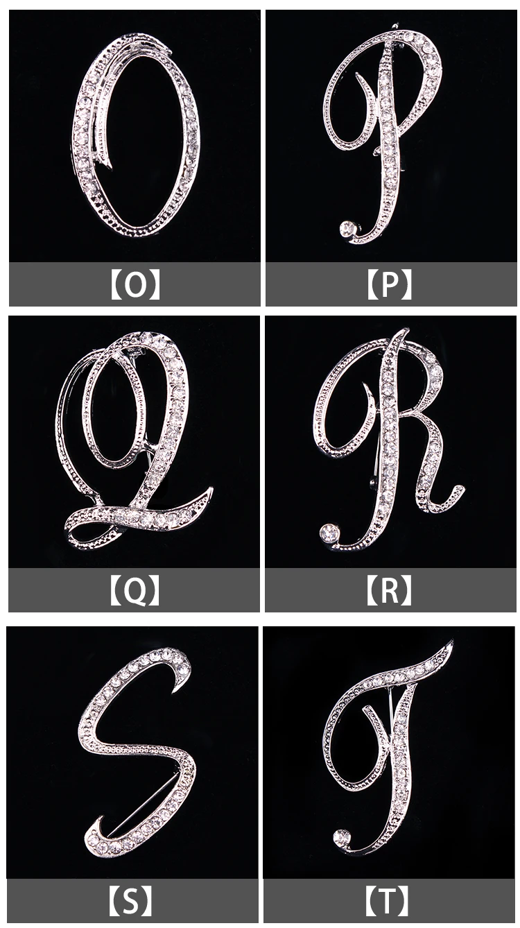 I-Remiel Новая Металлическая Хрустальная Брошь булавка для мужчин и женщин английская буква слово булавки и броши костюм, воротник рубашки аксессуары