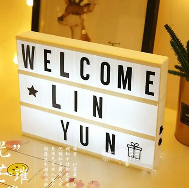 LED Light Box Letters DIY Lightbox Black Letters Cards Combination