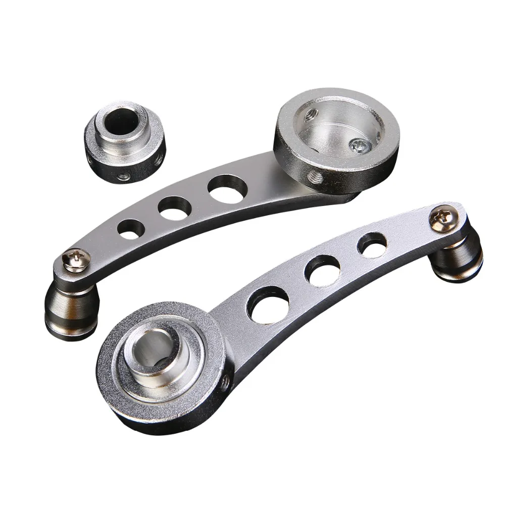 

2Pcs Universal Fit Aluminum Car Window Door Winder Crank Handles With 3 sets of Adapters Truck Replacement Parts