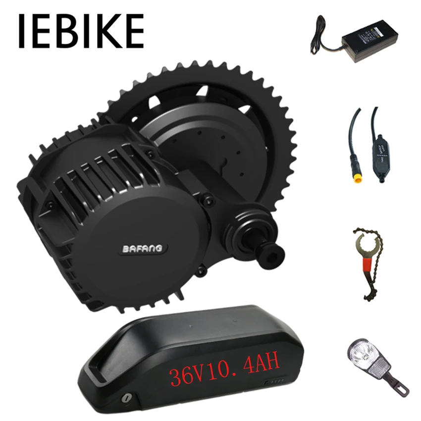 

8Fun 36V250W Bafang Mid Drive Motor Electric Bike Conversion Kit with 36V10.4AH Battery Brushless Bicycle Engine Kit