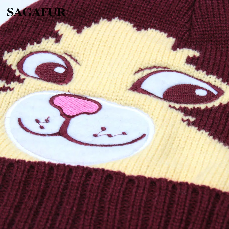 Милая собака Для женщин Кепки с ушками мягкие Skullies шапочки мужчин теплый модный