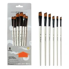 6 шт./компл. акварель Краски кисточек разных Форма нейлоновые волосы деревянной ручкой Краски ing принадлежности художественные Кисти