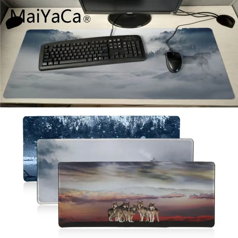 

MaiYaCa Beautiful Anime White wolf Anti-Slip Durable Rubber Computer mats Extended Gaming mouse pad Large Mouse mat deak mat