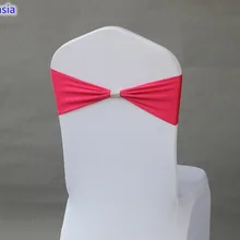 Цвет фуксии Подвязка из спандекса для стула ленты для свадебных стульев с блестящей пряжкой на ремне в середине лайкра стрейч свадебное кресло створки