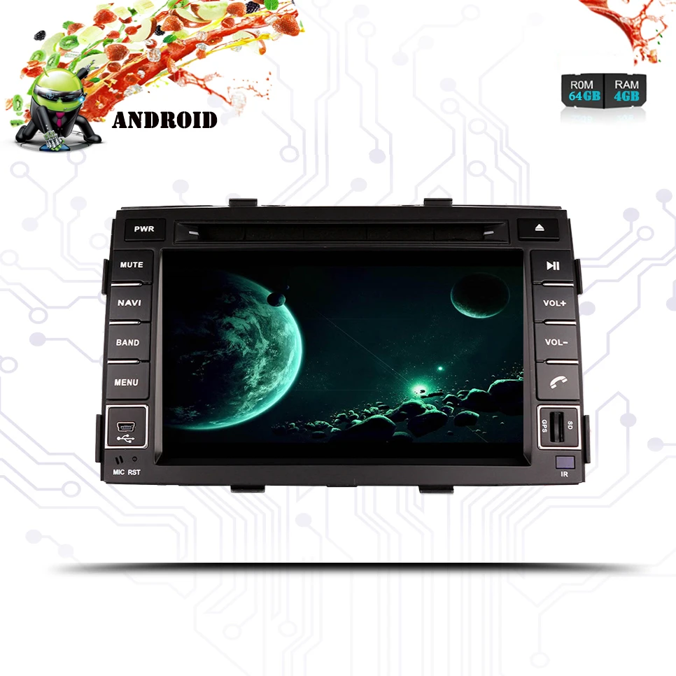 Cheap Android 9.0 8 Core RAM 4GB ROM 64GB Car Stereo Screen Radio For KIA Sorento 2009-2012 Car DVD Player GPS Navigation Double DIN 4