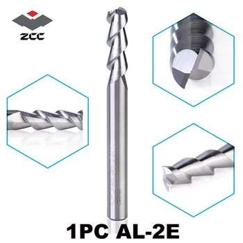 

1pc ZCC.CT AL-2E D1.0-D20.0 Cemented Carbide 2 polished flute flattened straight shank carbide end mills for aluminum alloy