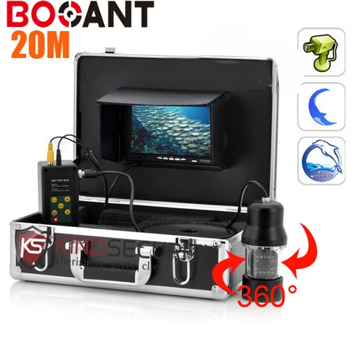 

20m 360 Degree rotation SONY CCD PTZ Underwater video Camera with 7 Inch LCD moniot box Freeship