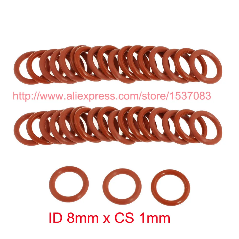 

ID 8mm x CS 1mm red silicone rubber o ring oring o-ring washer seal gasket to car