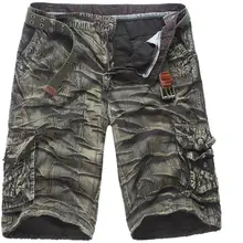Летние мужские армейские зеленые камуфляжные Шорты повседневные камуфляжные до колена Мужские дышащие Карго короткие мужские Брендовые брюки Hombre Короткие