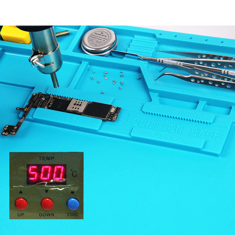 

1pc 480x318mm Silicone Pad Desk Work Mat Heat Insulation Maintenance Platform for BGA PCB Soldering Repair Tool