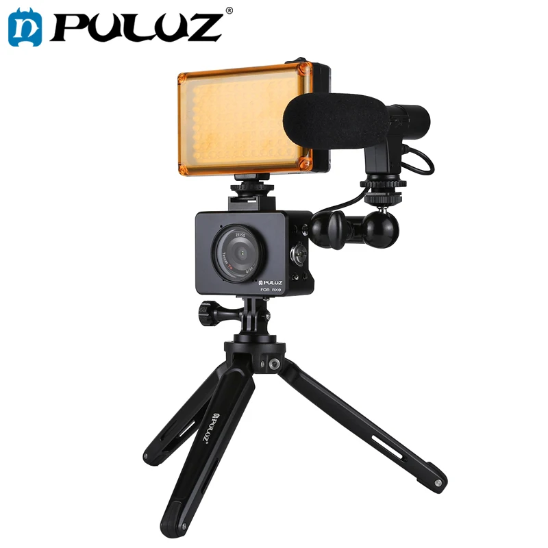 

Photography Light+Microphone Kits Tripod Set Housing Shell Cage+Ball Head Magic Arm+Desktop Tripod Mount