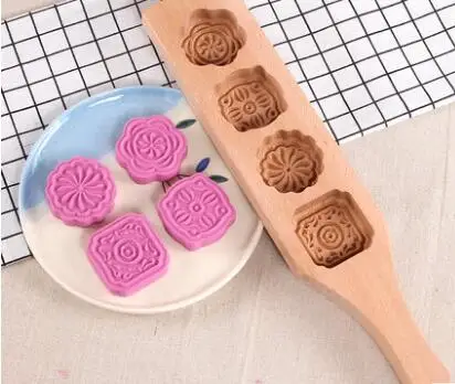 

1 Pcs Wood Mooncake Baking Mold Cookies Mold 3D Flower Fondant Mooncake Tools, Mooncake Decorating Kitchen Accessories