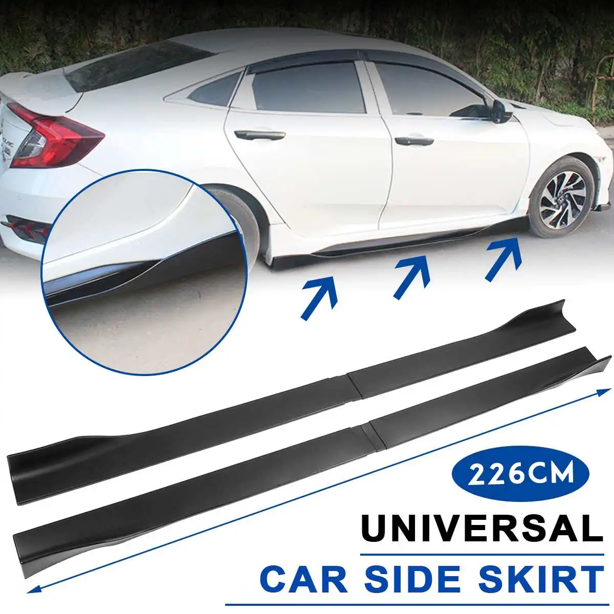 

Universal Car Side Skirt Rocker Side with Screws Wings Bumper Matte Black Look Car Body Side Skirts for Car Sedan