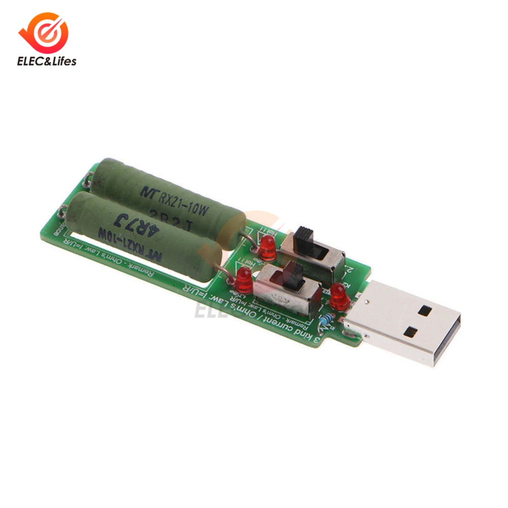 1 шт. USB тестер устройства сопротивления DC электронная нагрузка Регулируемый переключатель 5 в 1A/2A/3A емкость батареи напряжение сопротивление разряда Тест
