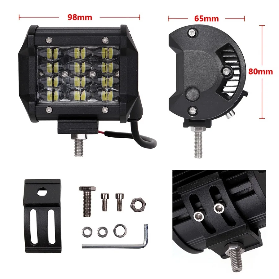 4 ряда 4-44 дюймов светодиодный рабочий светильник бар автомобильный Трактор Лодка внедорожный 4WD 4x4 грузовик внедорожник ATV 12 В 24 В индикатор вождения бампер потолок лампа - Цвет: 4INCH