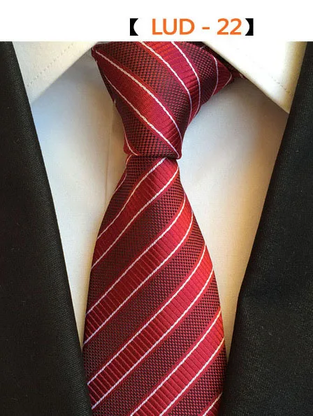 Модные галстуки 8 см, Классические мужские галстуки в полоску, желтые, темно-синие, свадебные жаккардовые галстуки, тканые шелковые мужские одноцветные галстуки в горошек, галстуки на шею - Цвет: A22