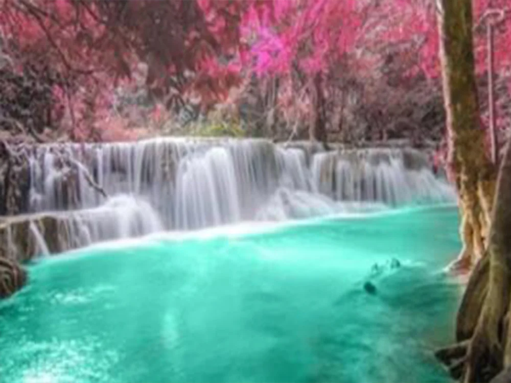 

Natural landscape Diamond Painting waterfall Natural scenery DIY Diamond embroidery full round waterfall Diamond painting
