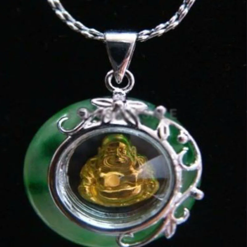

Feng Shui Jade rotatable Buddha Pendant+ Chain