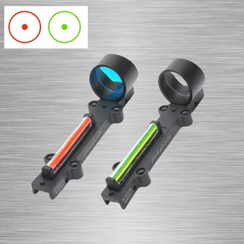 

New Red/Green Fiber Red Dot Sight 1x28 Collimator Sight Fit Shotguns Rib Rail Vent Rib/Rail Screw Mount Works WITHOUT Battery