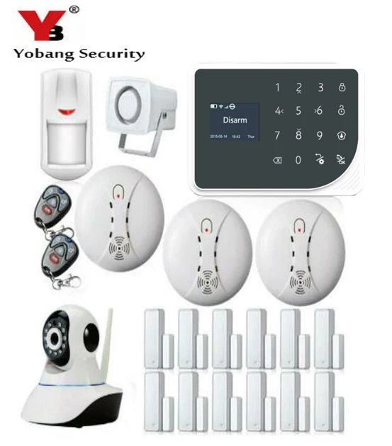YoBang Security Wireless WIFI GSM Security font b Alarm b font System TFT Display Home Security