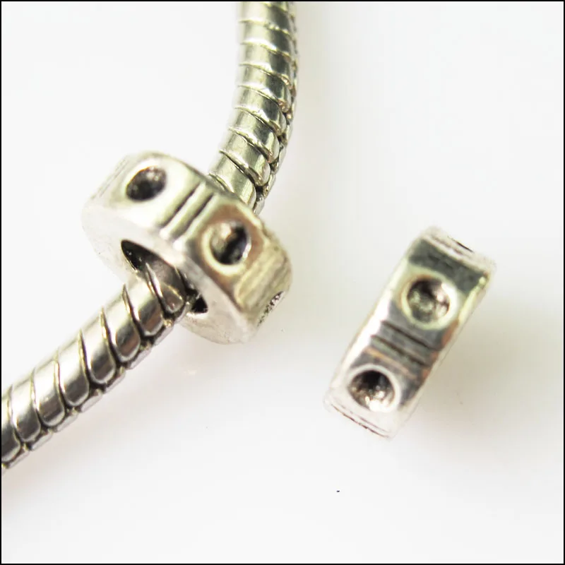 

15Pcs Antiqued Silver Heart Spacer Beads fit European Charm Bracelets 9mm