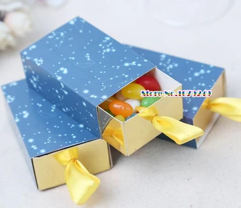 

200pcs/lot Small Drawer candy box Wedding favor Starry Sky Map Drawer Candy Box for Event Favor Party Decoration wedding gifts