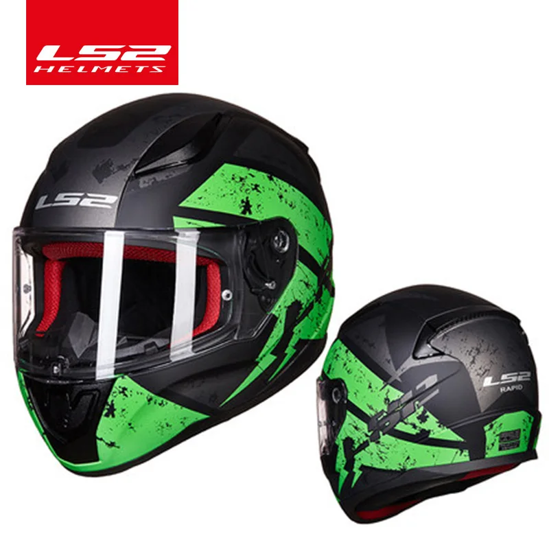 LS2 быстрое полное лицо moto rcycle шлем ABS безопасная структура шлем moto LS2 FF353 capacete уличные гоночные шлемы ECE Сертификация - Цвет: green change