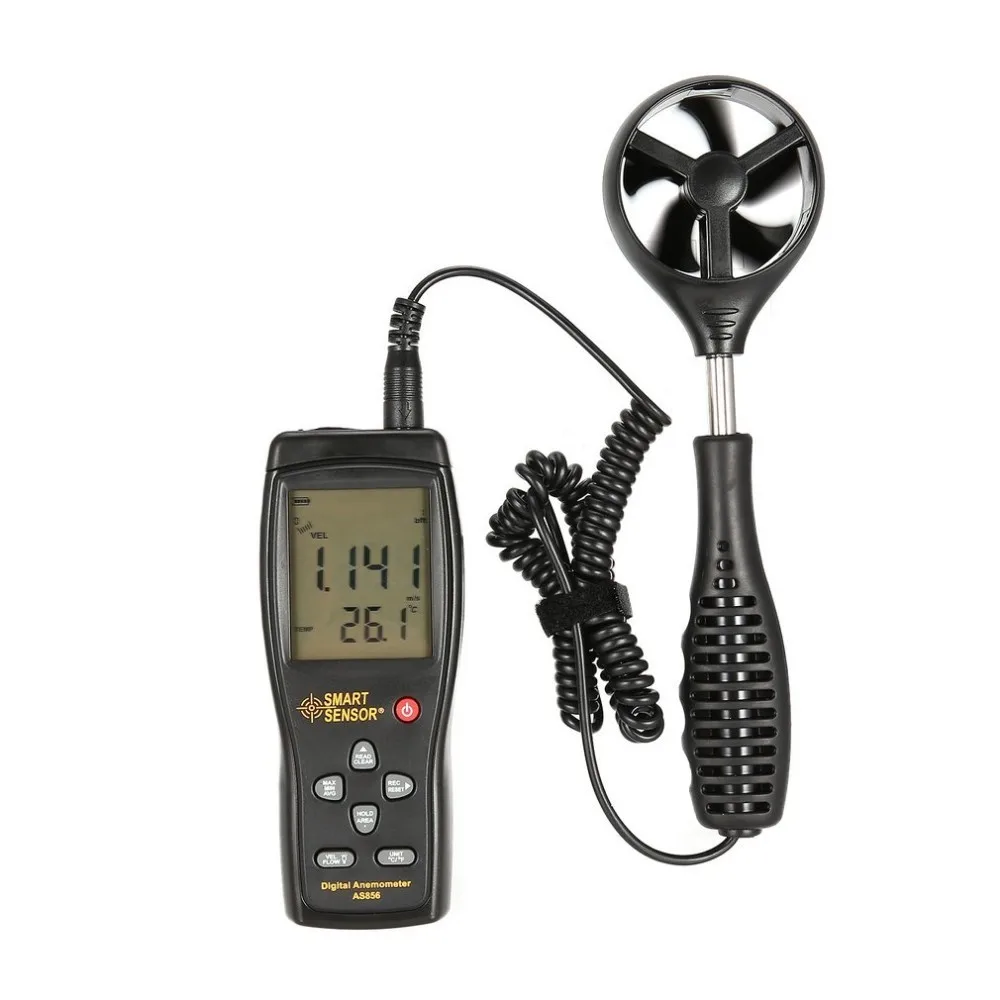 

Smart Senor AS856 Digital Anemometer Thermometer Wind Air Speed Gauge Meter Windmeter Temperature Tester Poratable Measuring