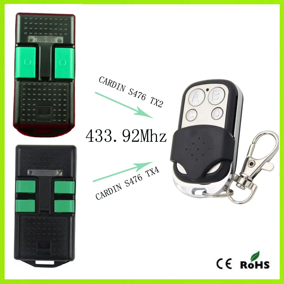 

CARDIN S476 TX2 / S476 TX4 Universal remote control garage door gate fob