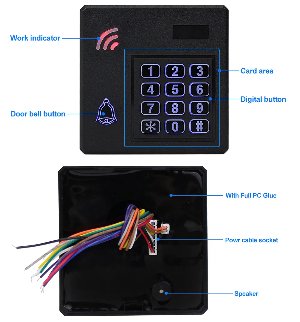 IP68 водонепроницаемая система контроля доступа наружная RFID Клавиатура WG26 контроллер доступа клавиатура непромокаемая 10 EM4100 брелоки для дома